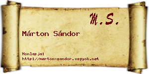 Márton Sándor névjegykártya
