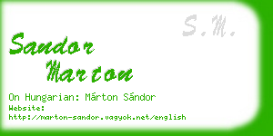 sandor marton business card
